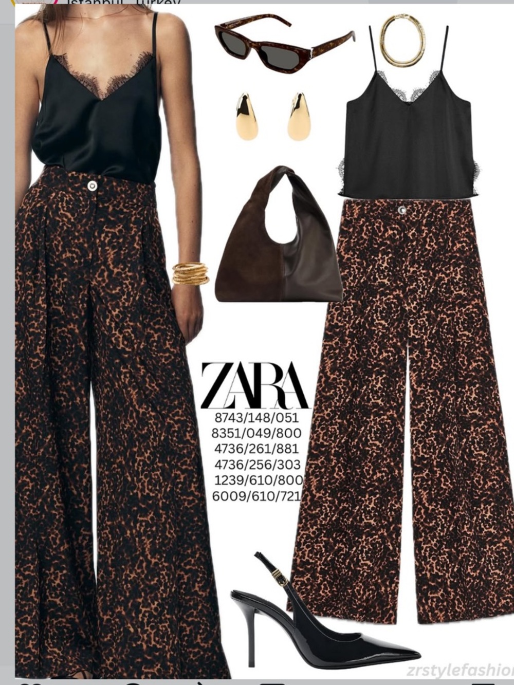ZARA ANIMAL PRINT PALAZZO TROUSERS